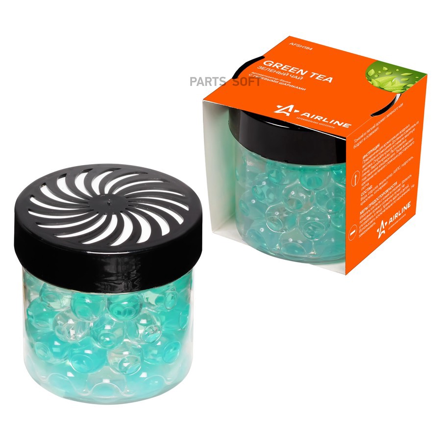 Ароматизатор на панель (Green Tea/Зеленый чай) "AIRLINE" (гелевые шарики) - AIRLINE None None